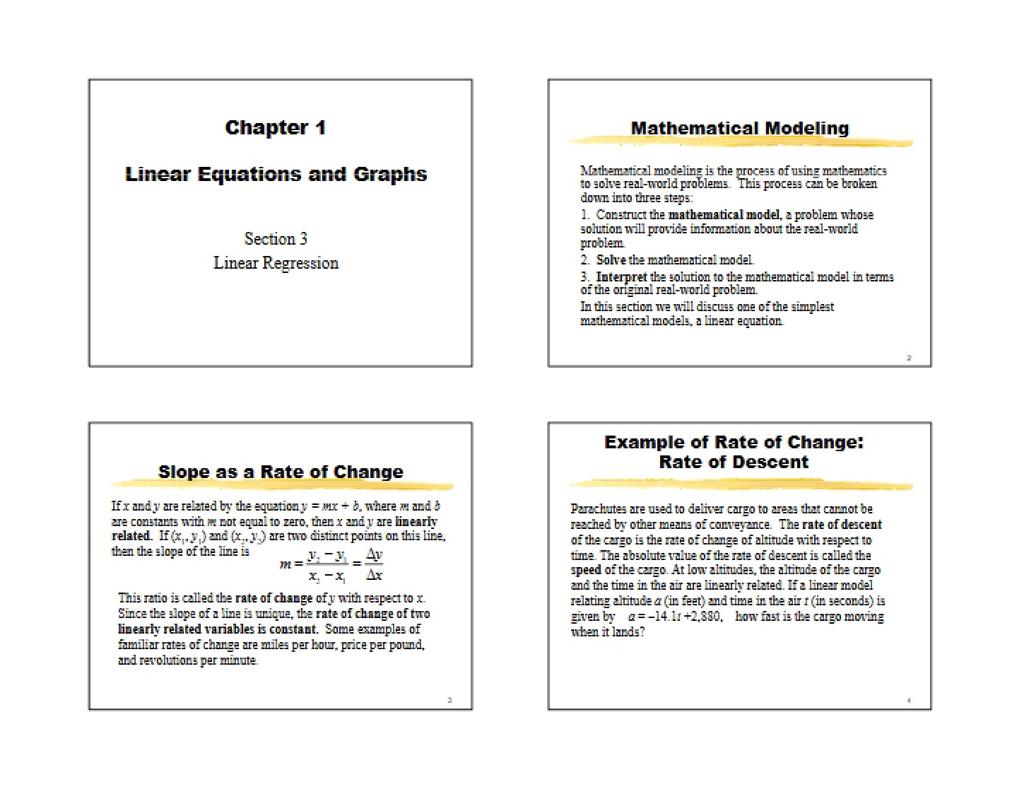 Graphs and Linear Equations Chapter 1