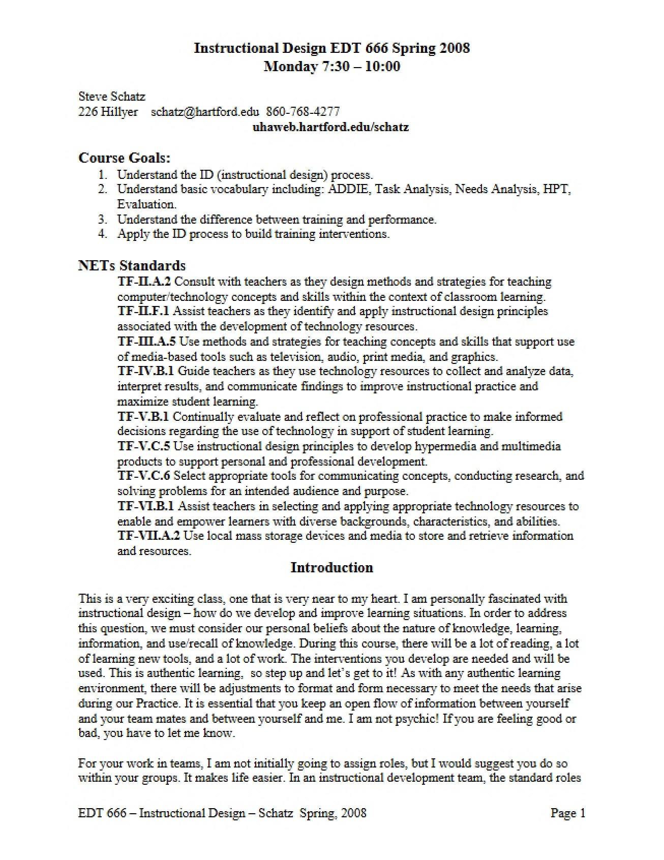 Syllabus for EDT 666