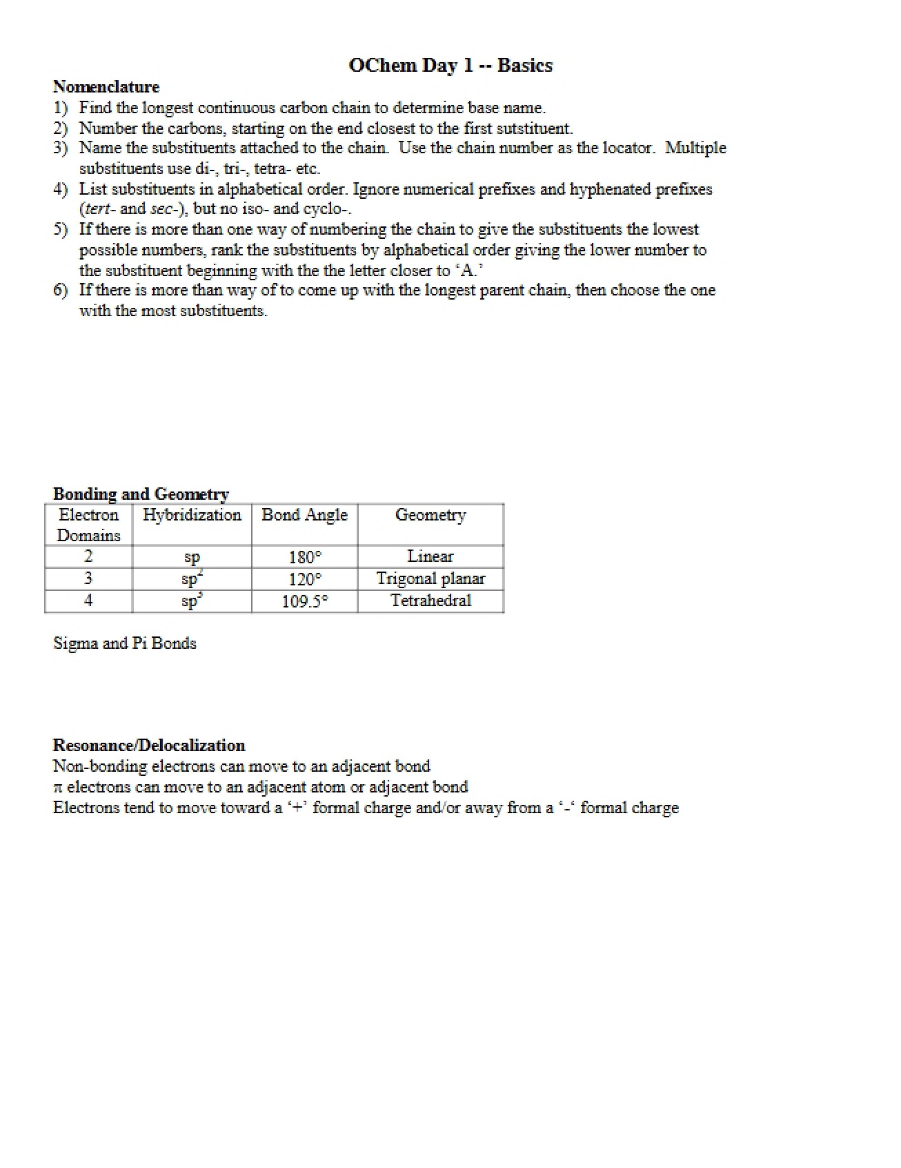 2013 Organic Chemistry