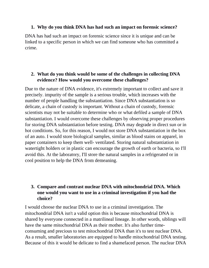 Uncovering the Truth - The Impact of DNA in Forensic Science