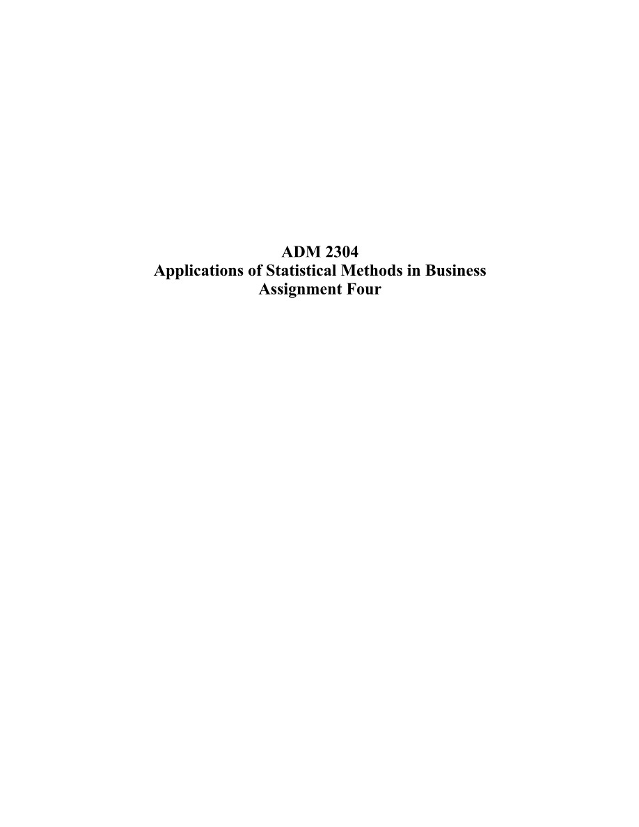 Assignment 4 for ADM 2304