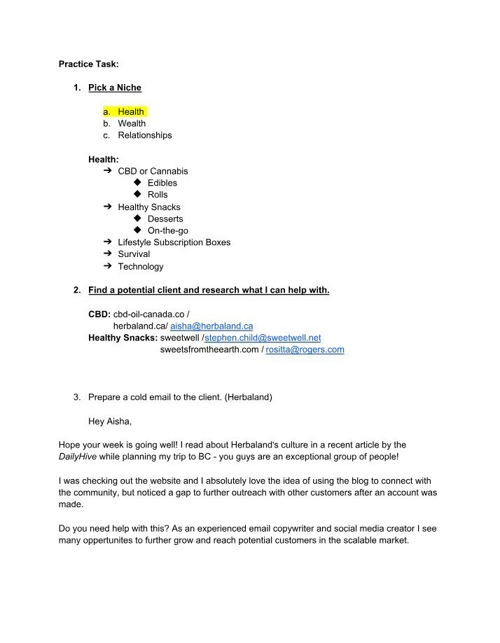 Practice for Short Form Copy