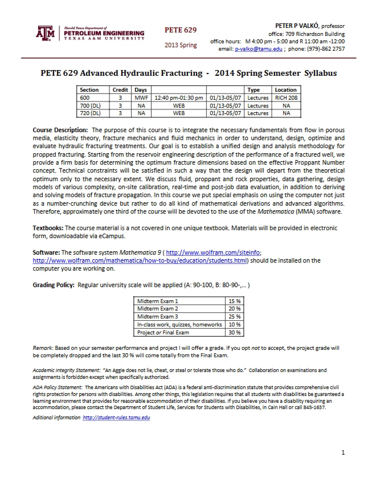 Syllabus for Section 629 (2014, Version A)