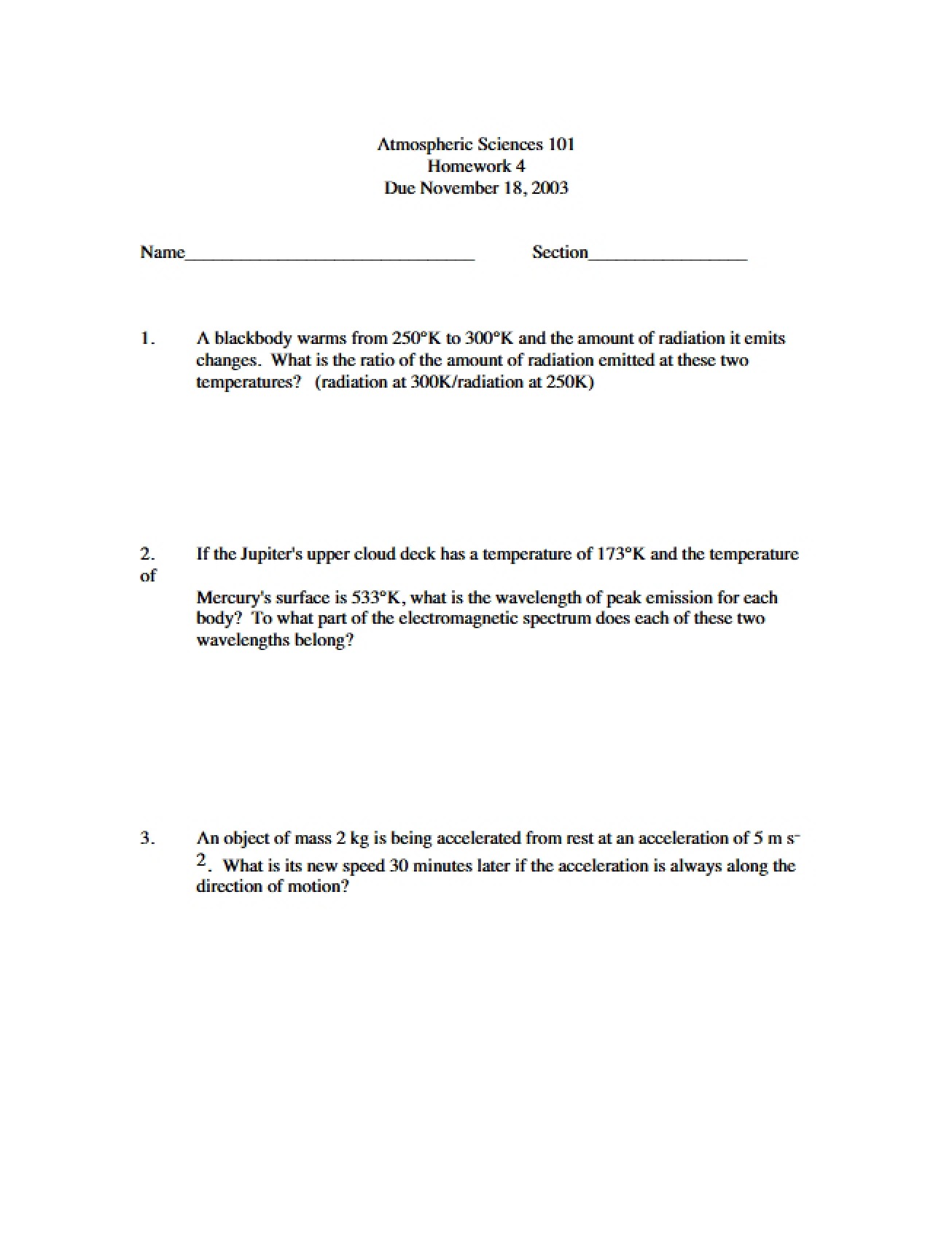 Study Notes - Weather