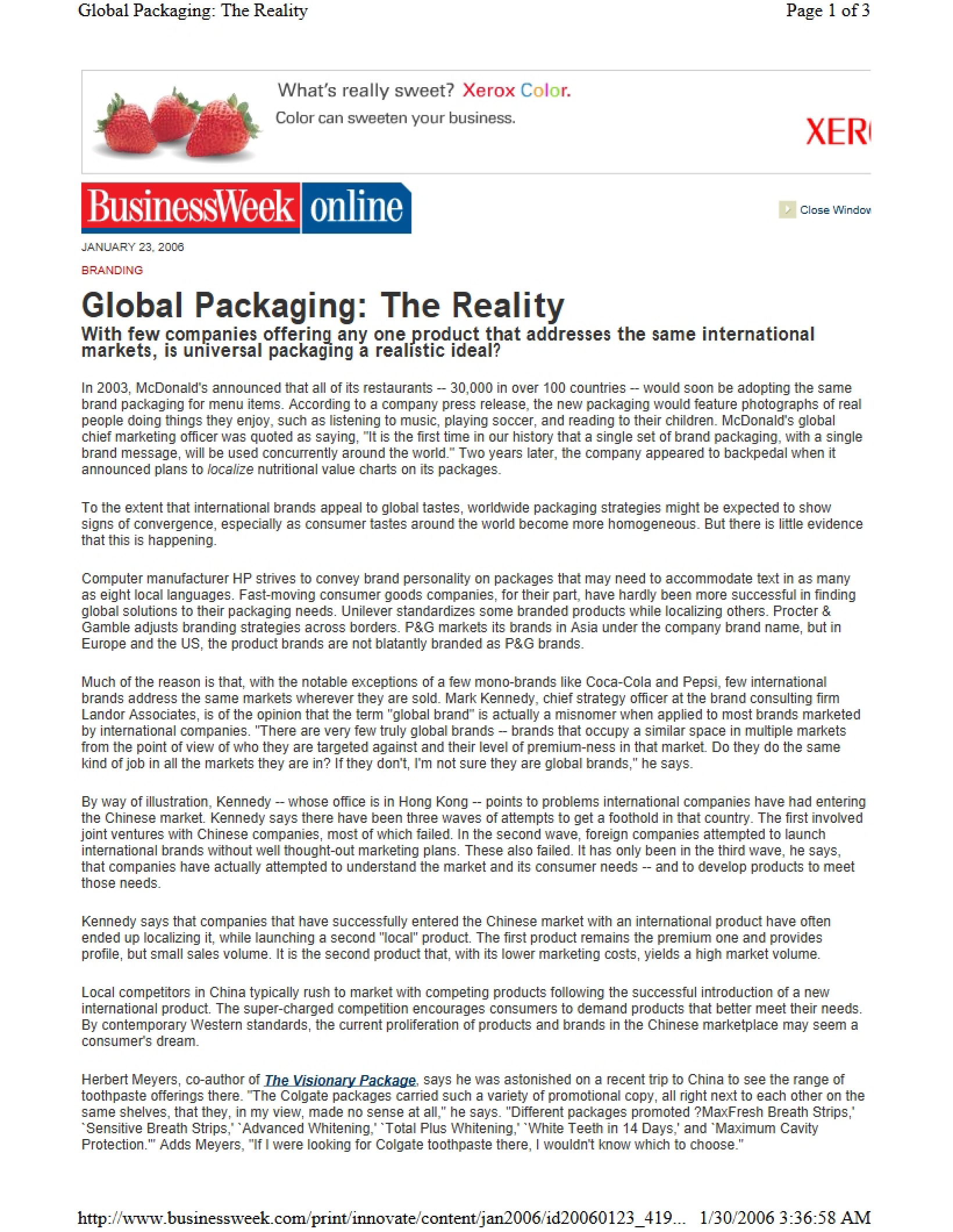 Packaging Reality in Global Markets