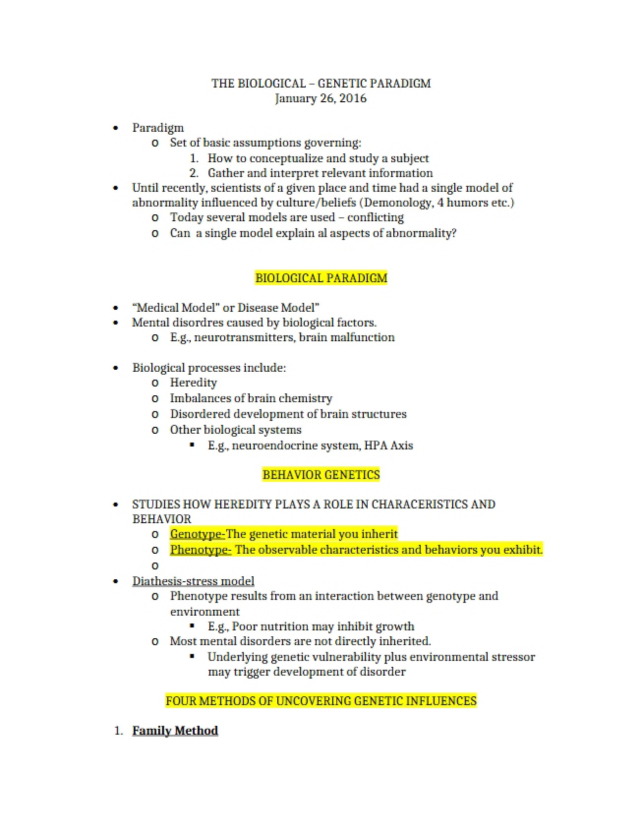 Biological-Genetic Paradigm in Psychology