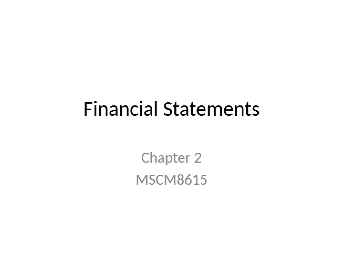 Statements of Finance