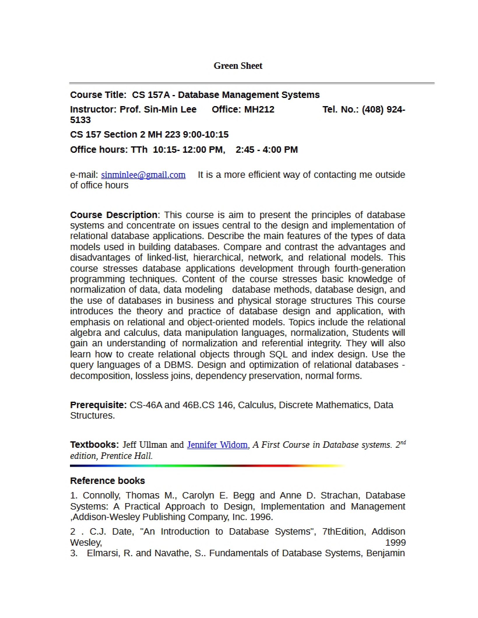 Syllabus for DBMS