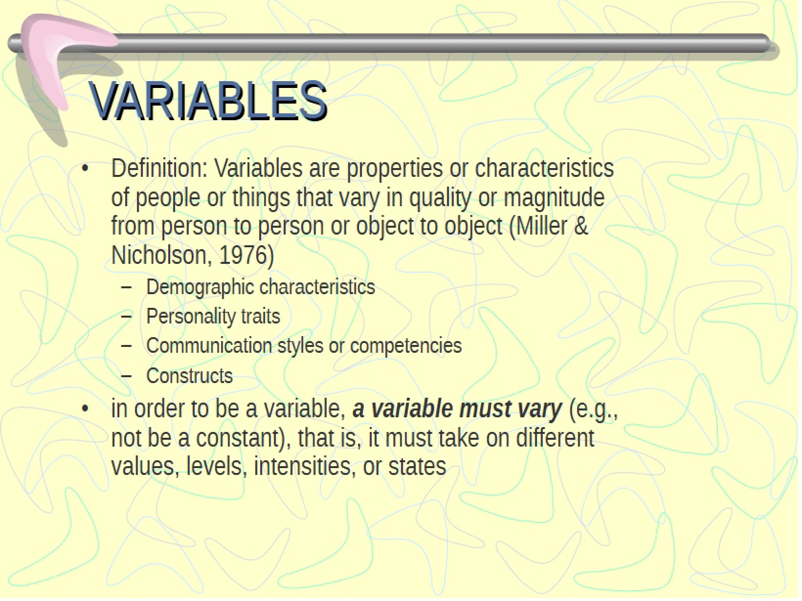 Research Variables