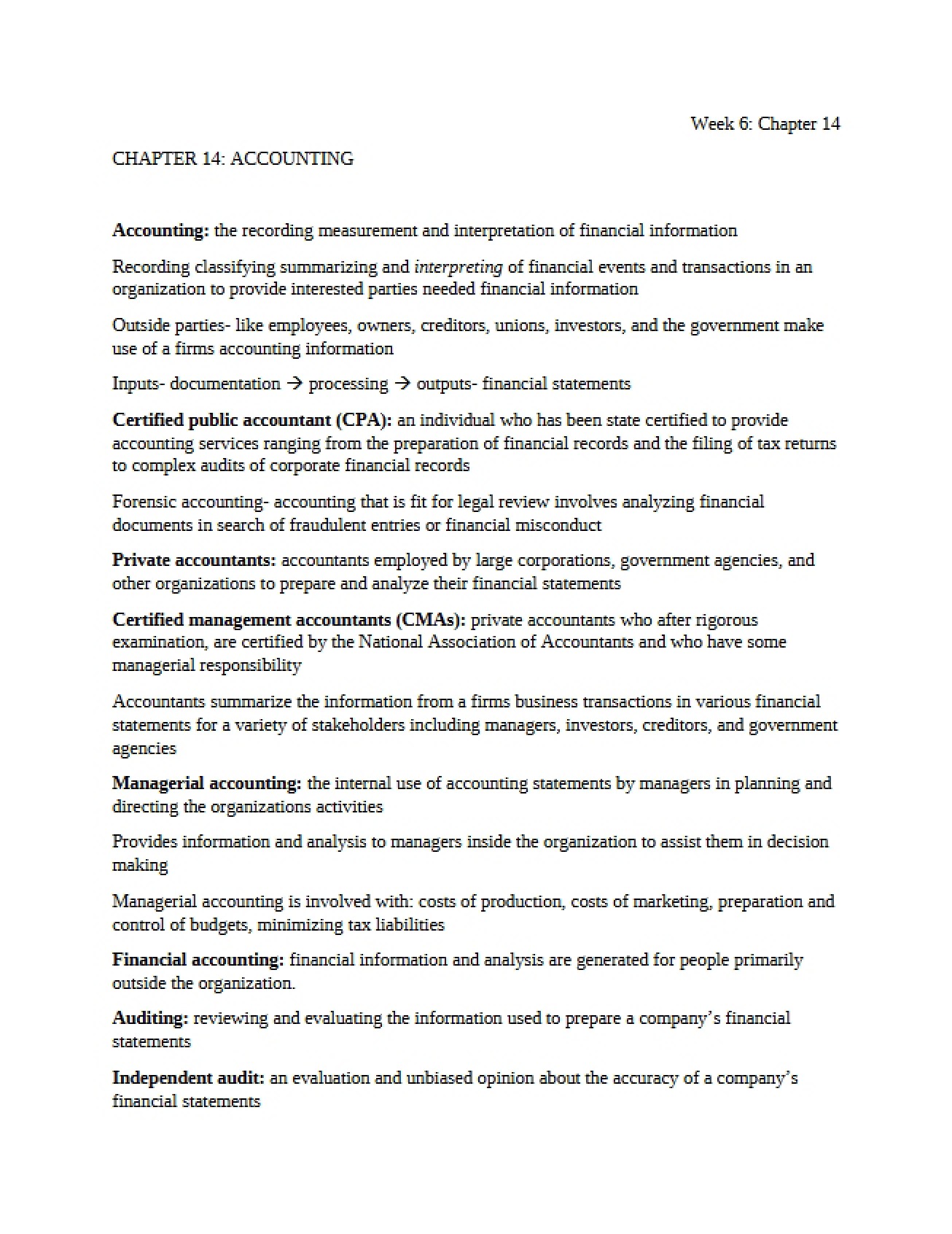 Accounting Principles (Chapter 14)