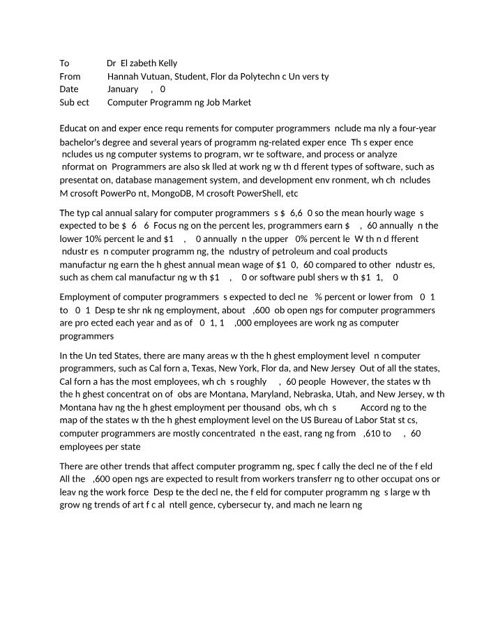 Computer Programming - Job Market, Education, and Salary