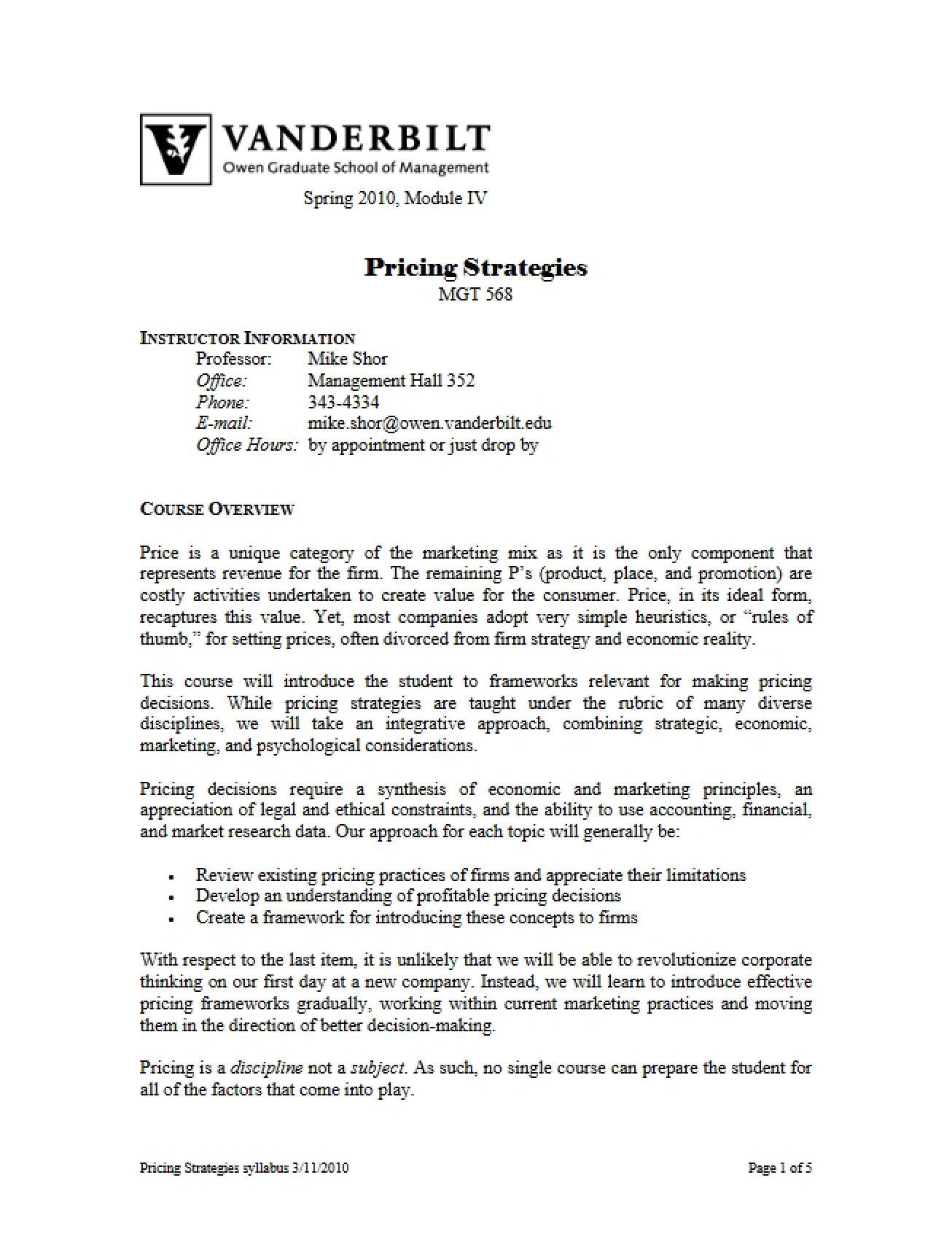 Course Syllabus