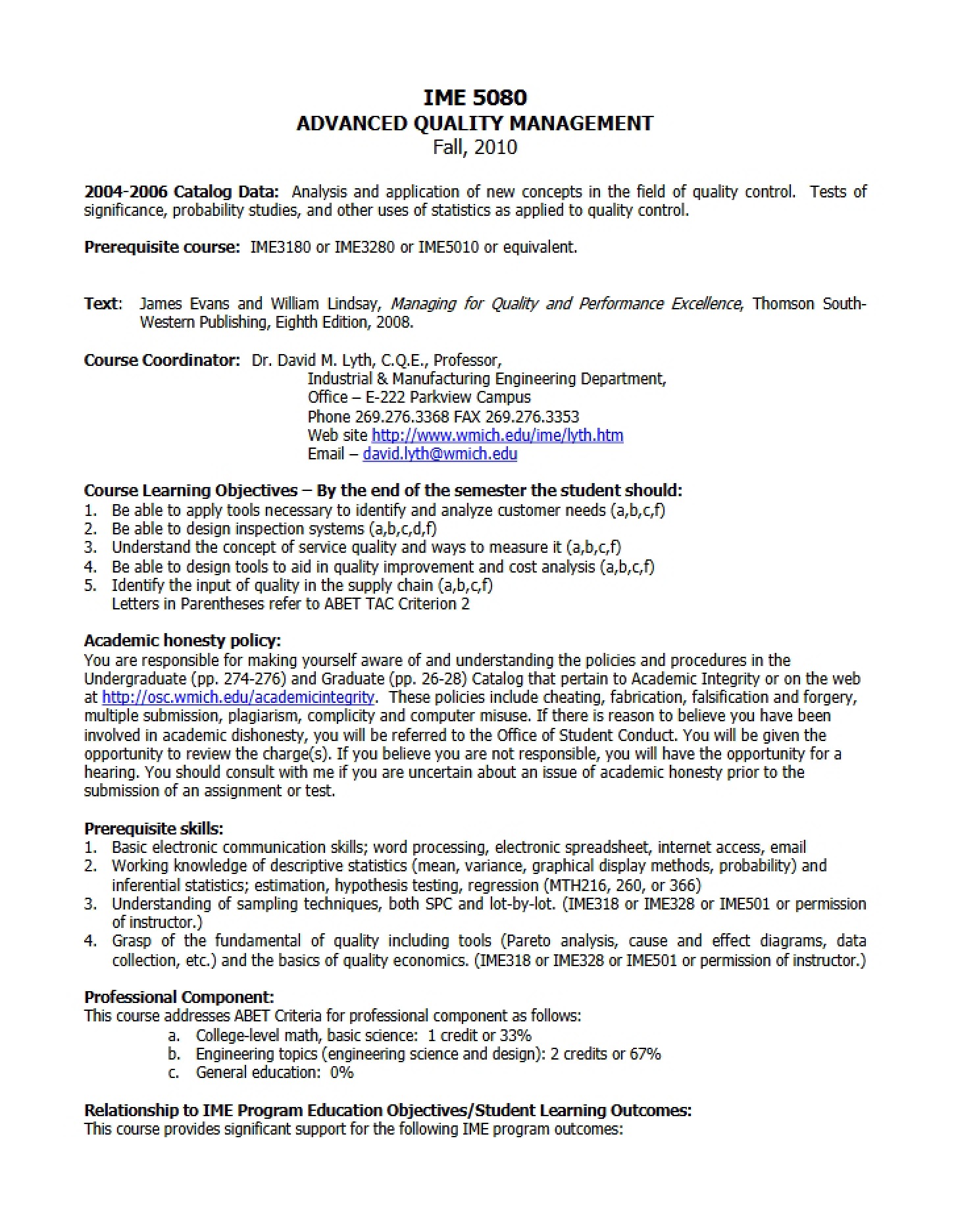 Course Syllabus