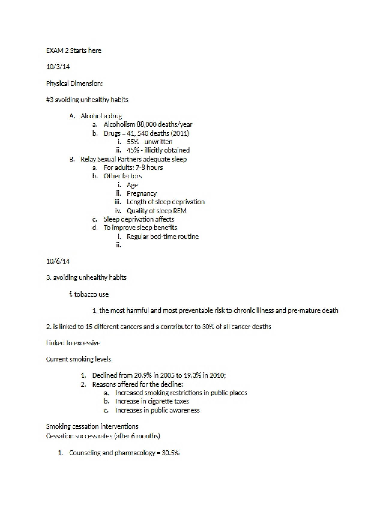 Notes from October 3rd and June 14th