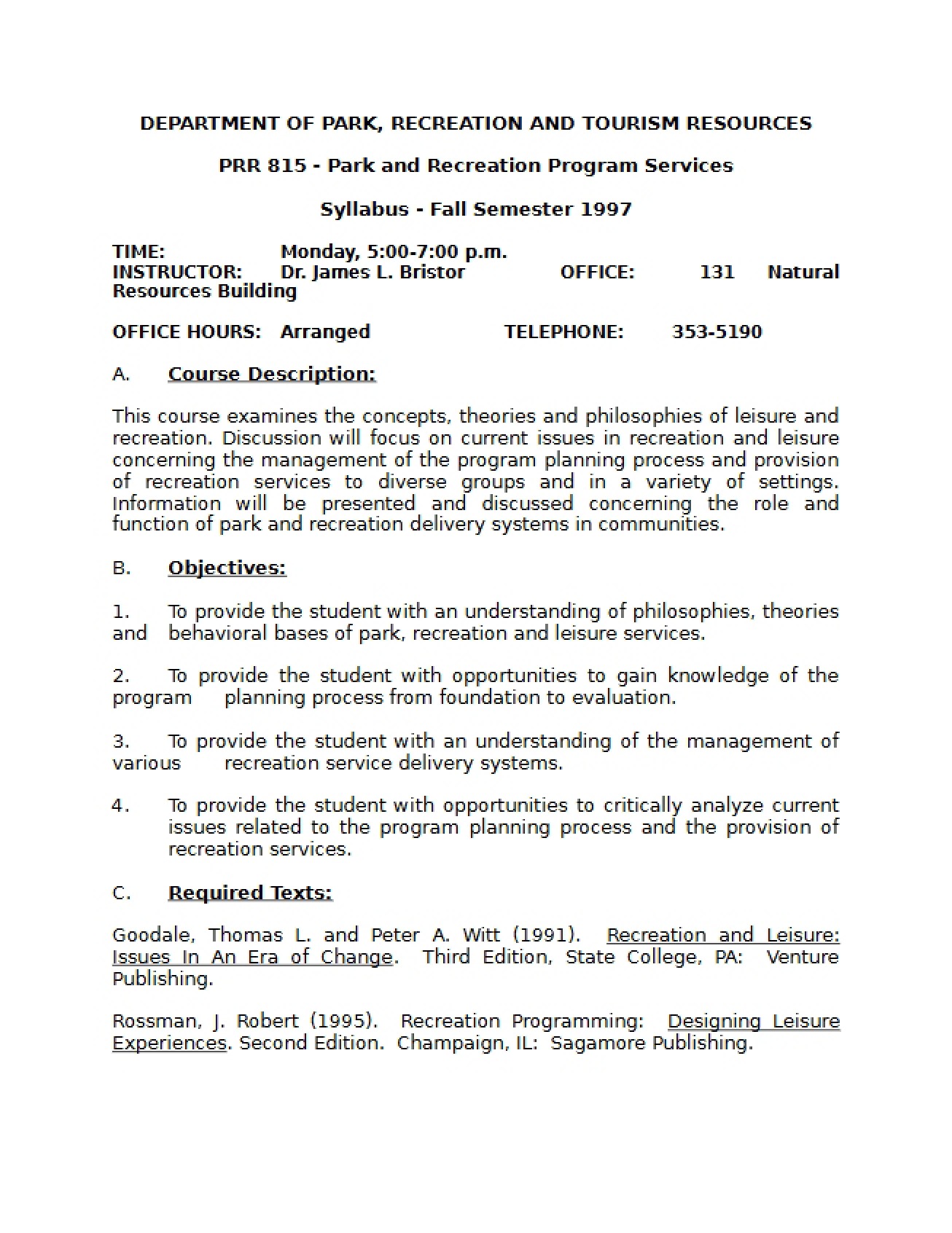 Course Syllabus