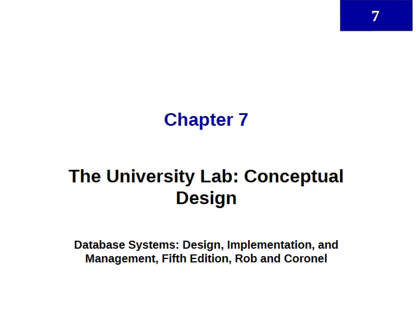 Conceptual Design The University Lab