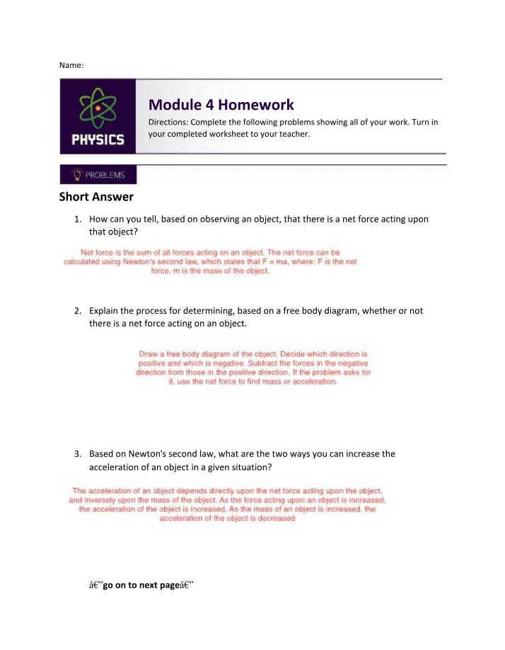 Homework for Module 4