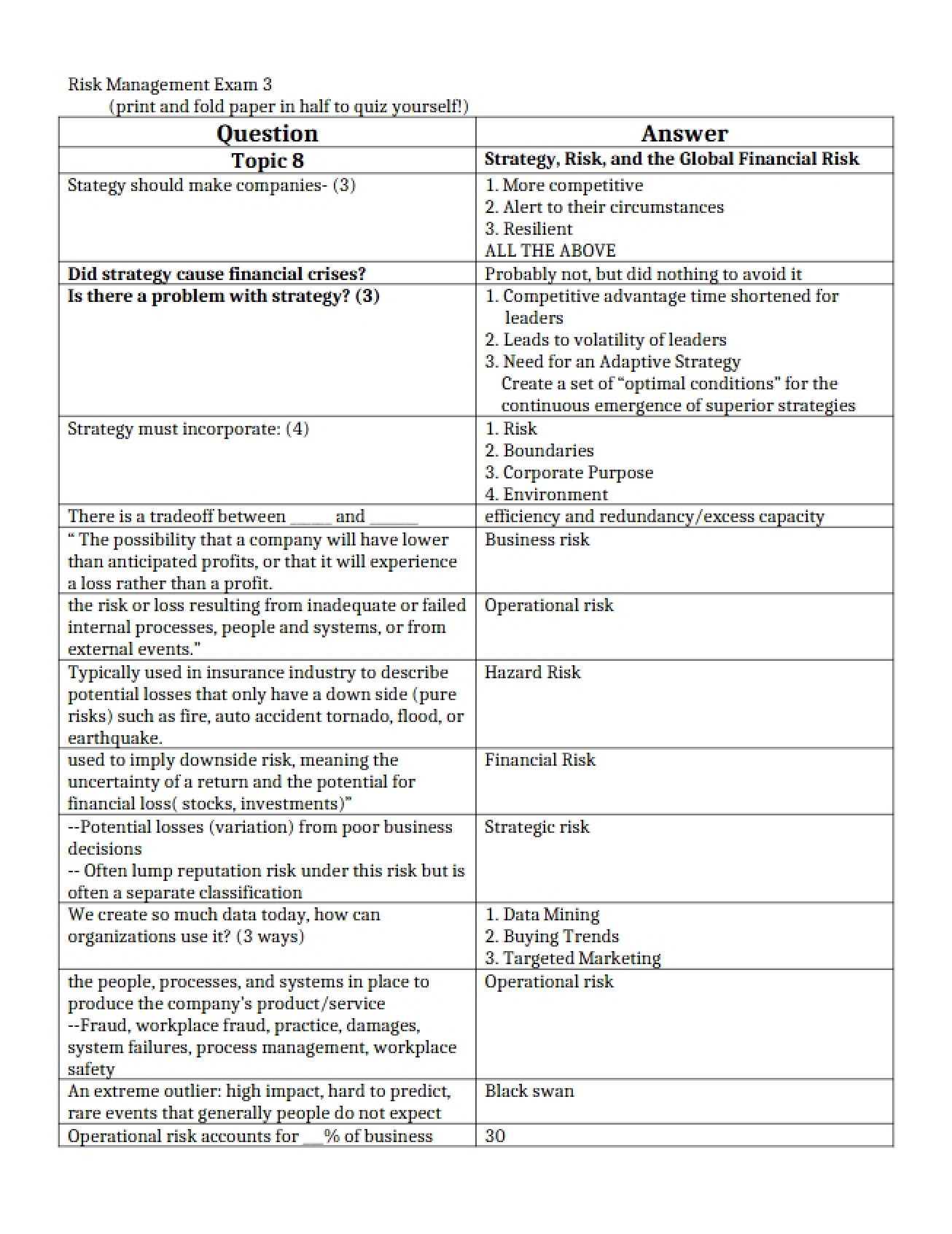 Third Test Risk Management