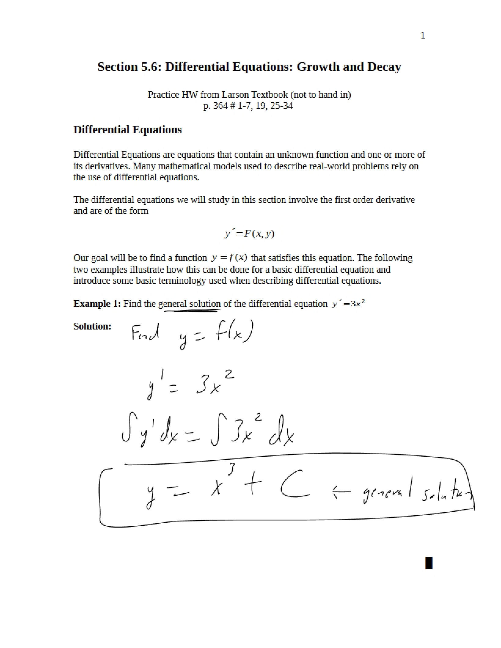 Growth and Decay Differential Equations