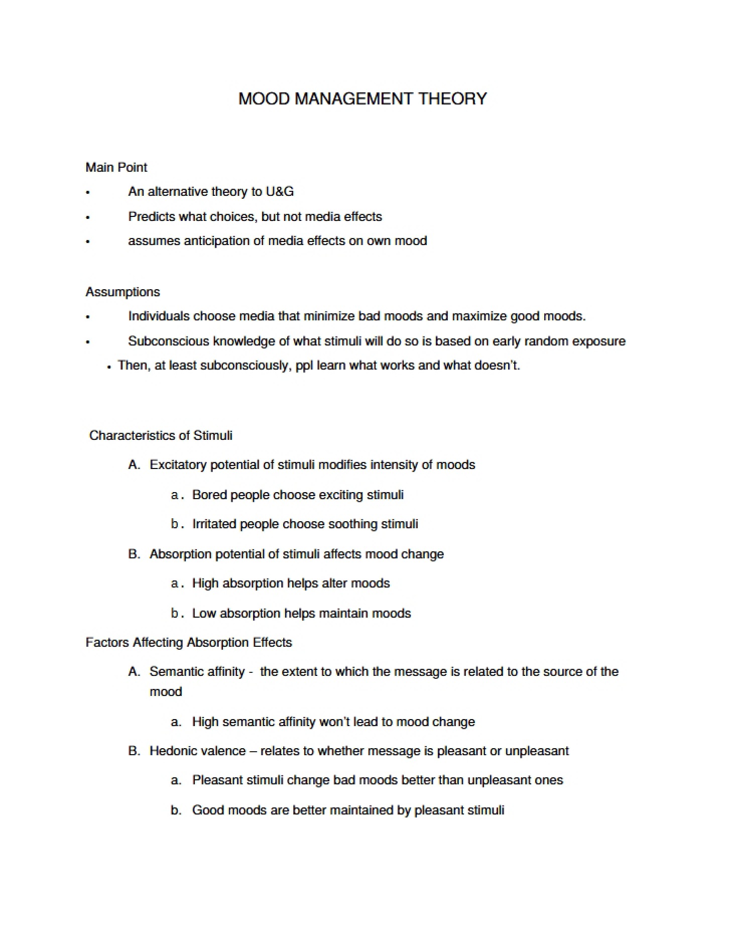 Theory of Mood Management