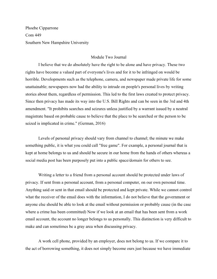 COM449 - Module Two Journal