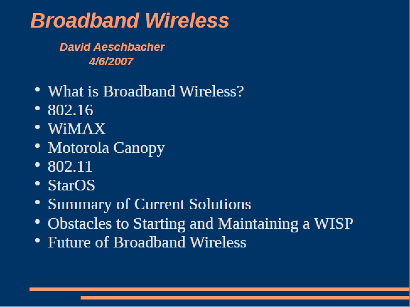 Wireless Broadband