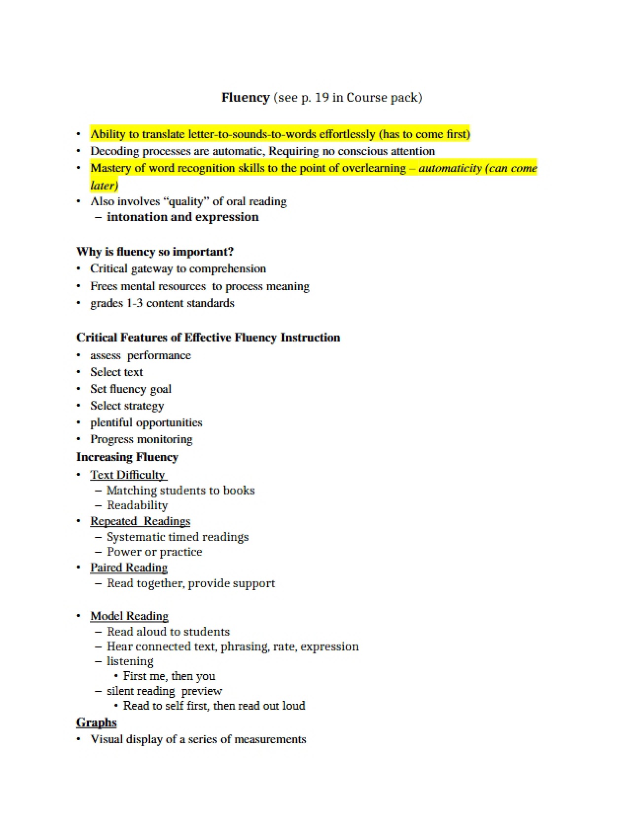 Developing Reading Fluency