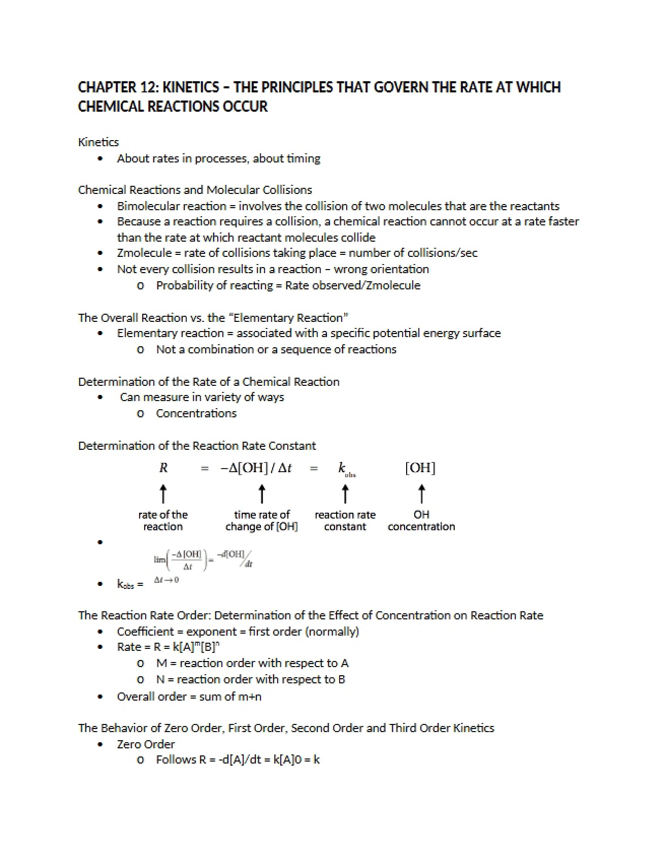 Kinetics Chapter 12