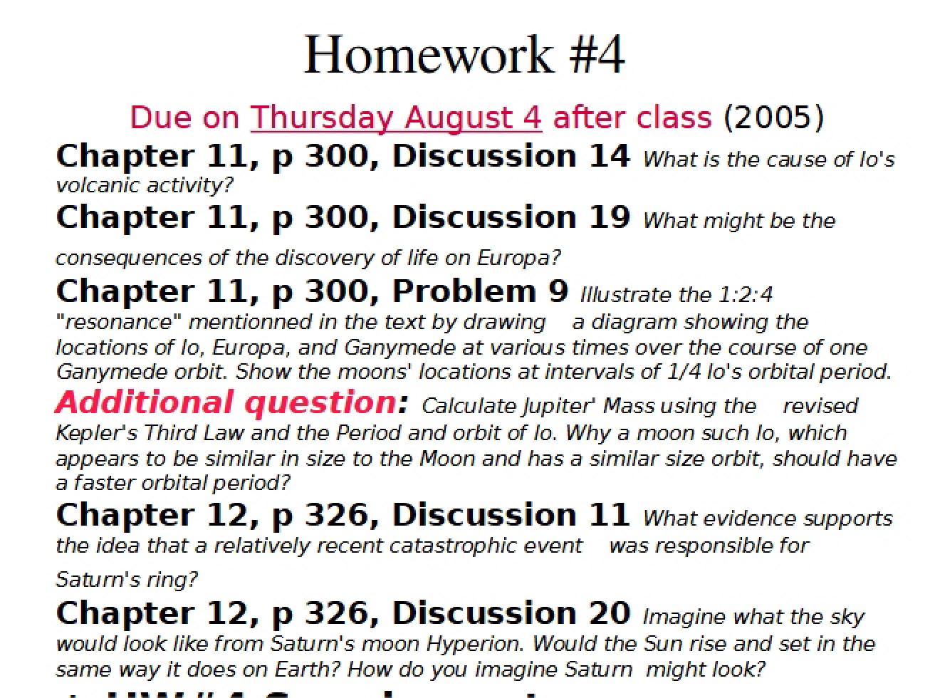 Planetary Science Notes