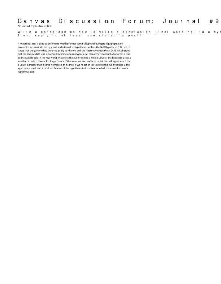 Writing Guide for Hypothesis Testing Conclusion (Journal 9)