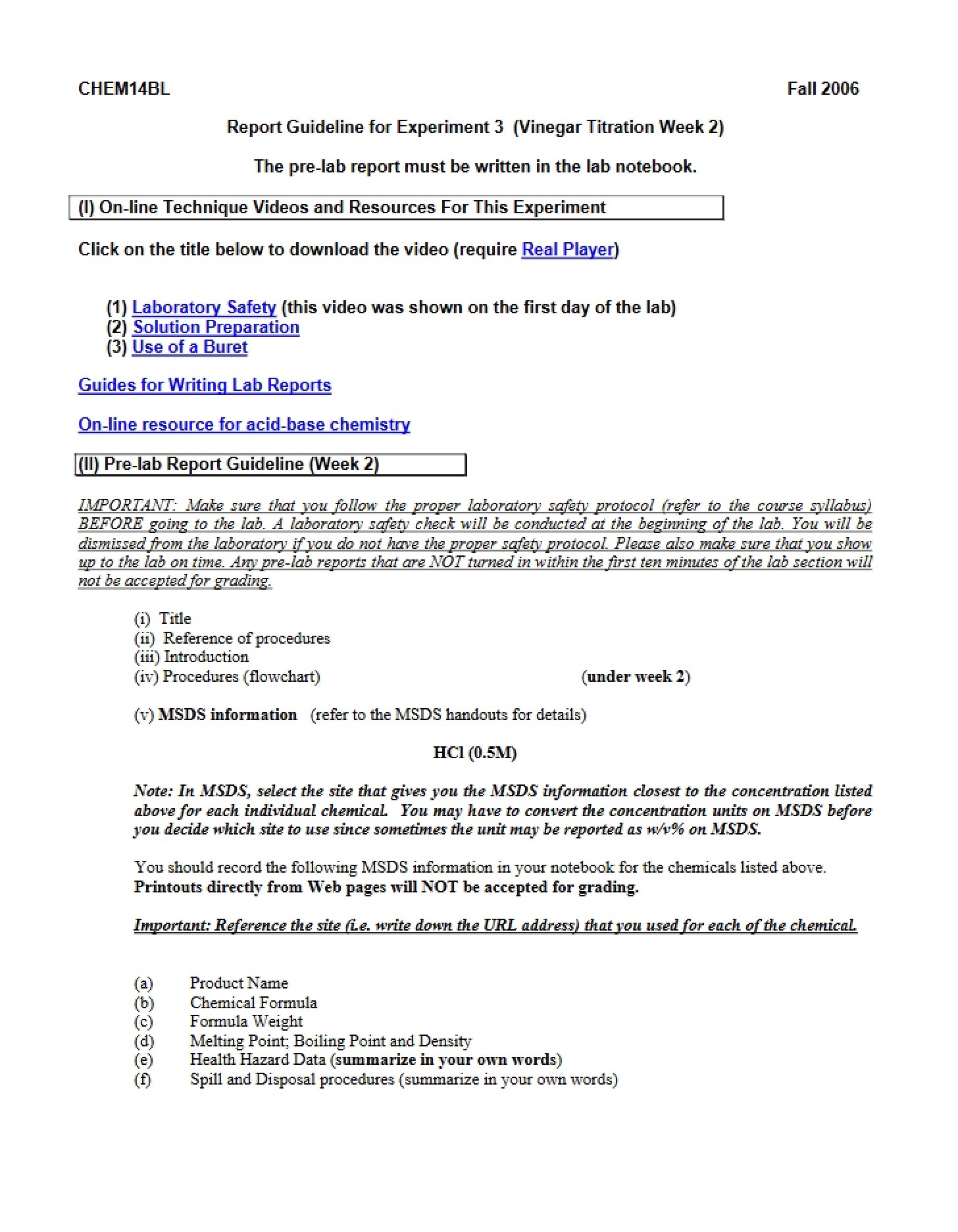Laboratory Guidelines