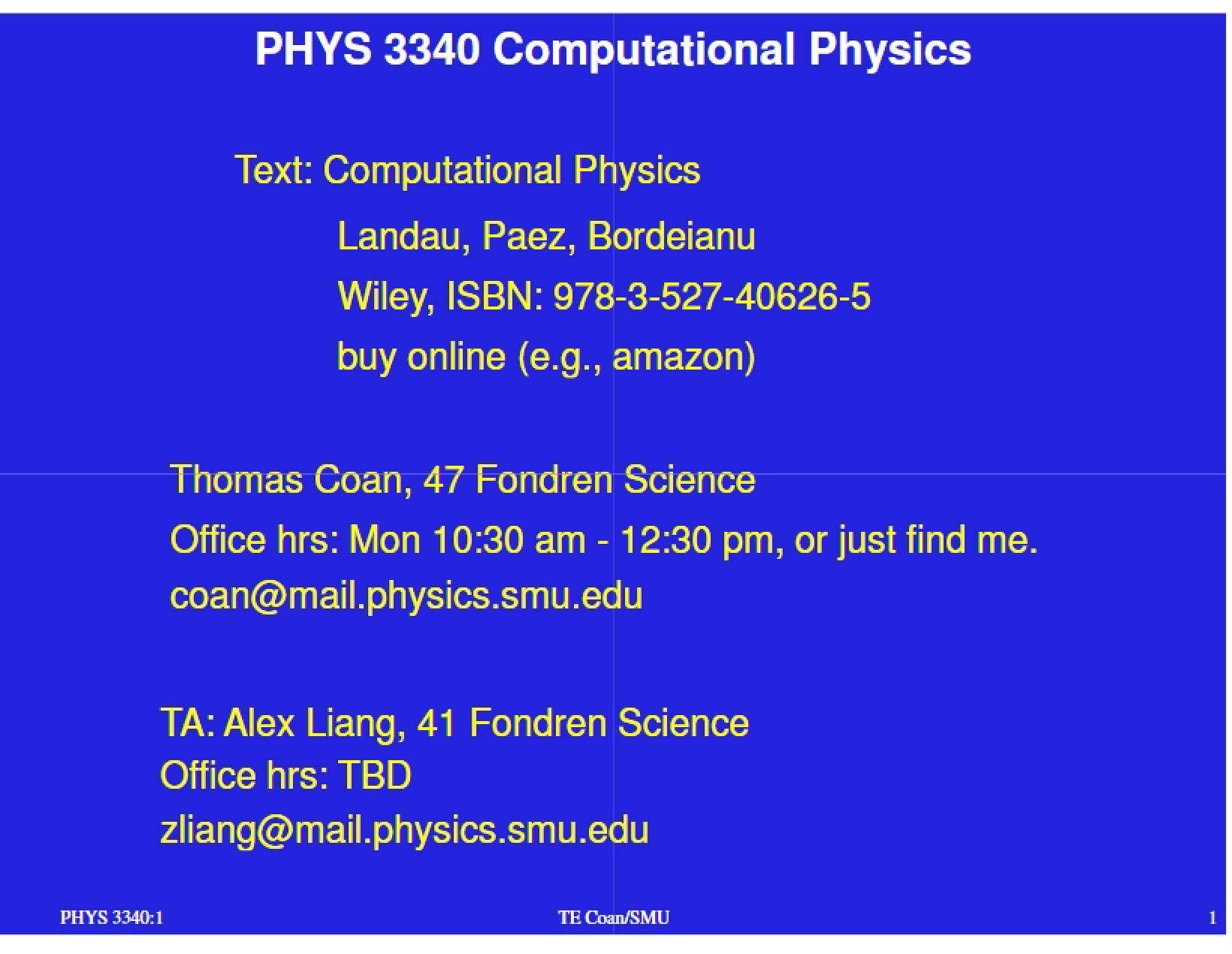 Computational Physics Lecture Notes