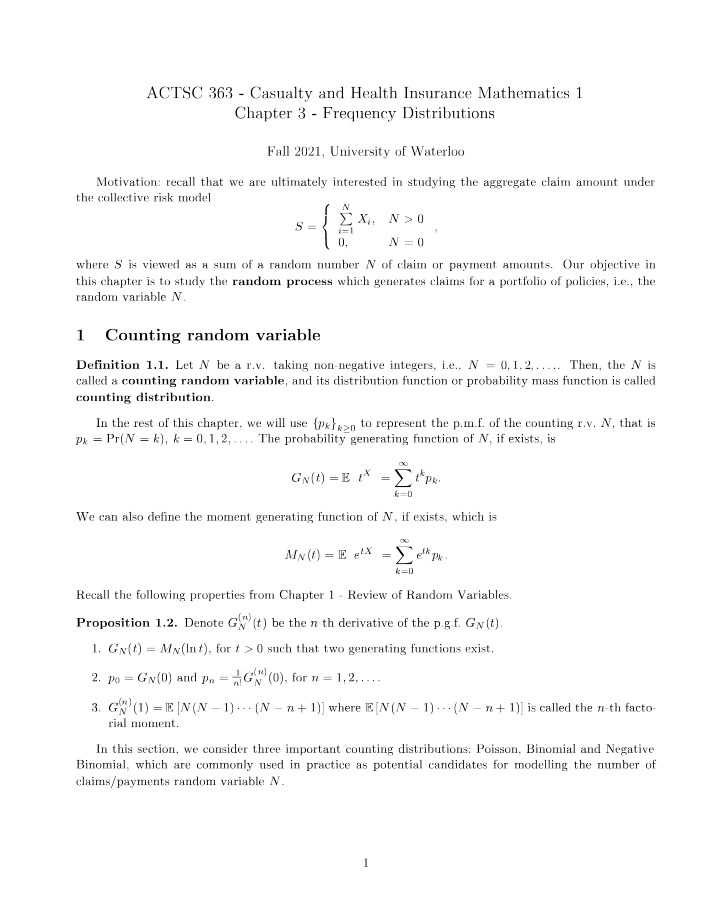 Lecture Notes - Frequency Distributions