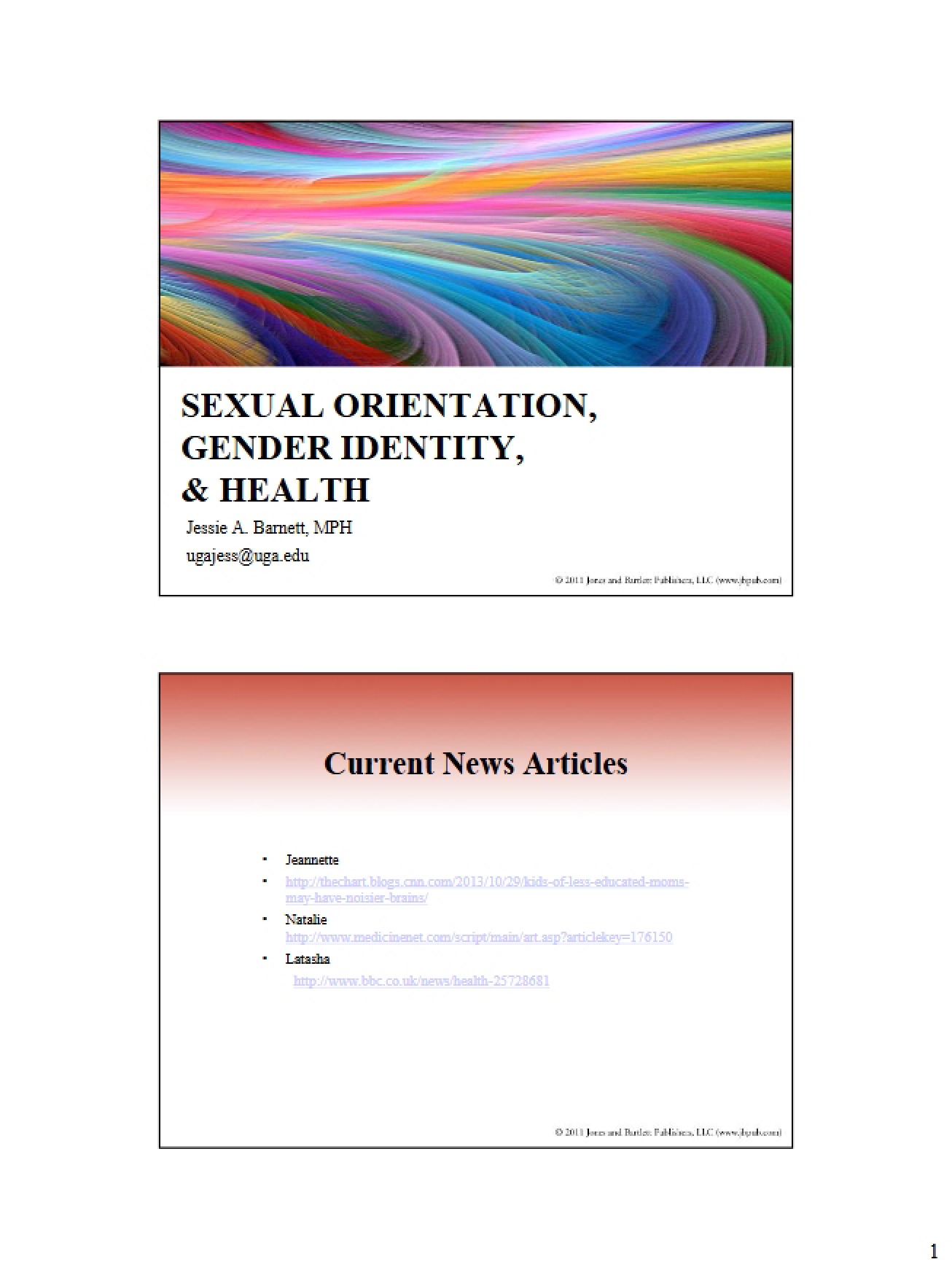 Guest Lecture on LGBTQ Issues and Stress