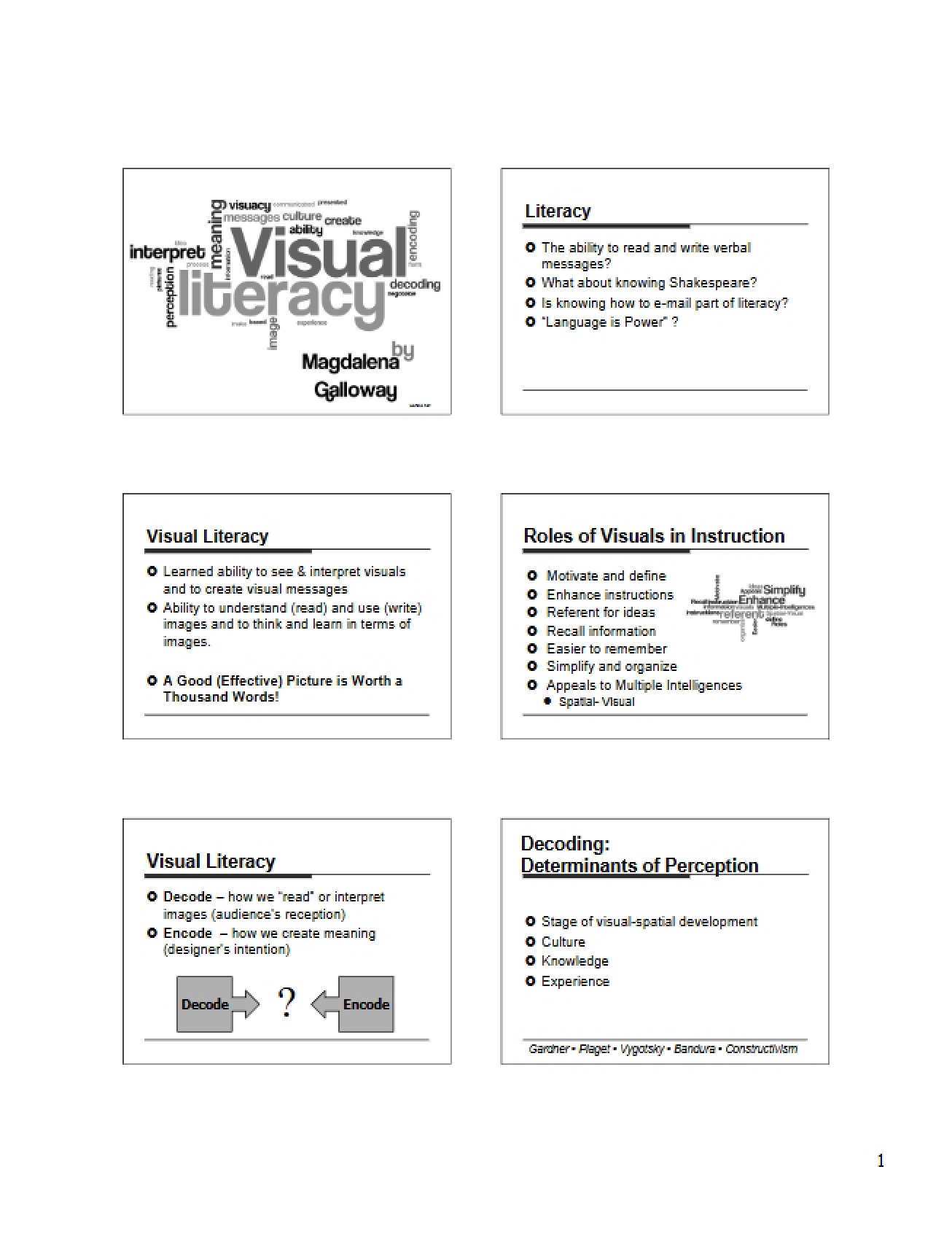 Literacy of Visuals