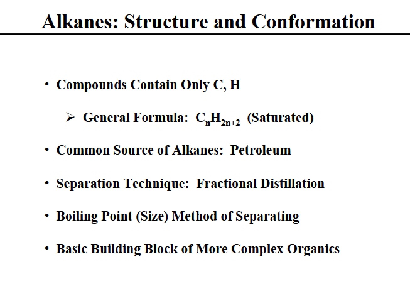 Structure and Conformation of Alkanes