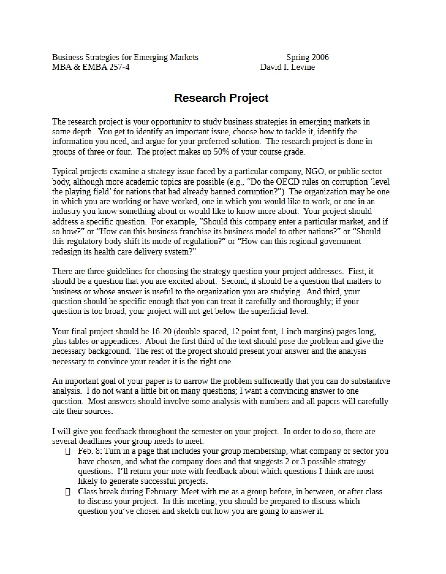 Project for Research