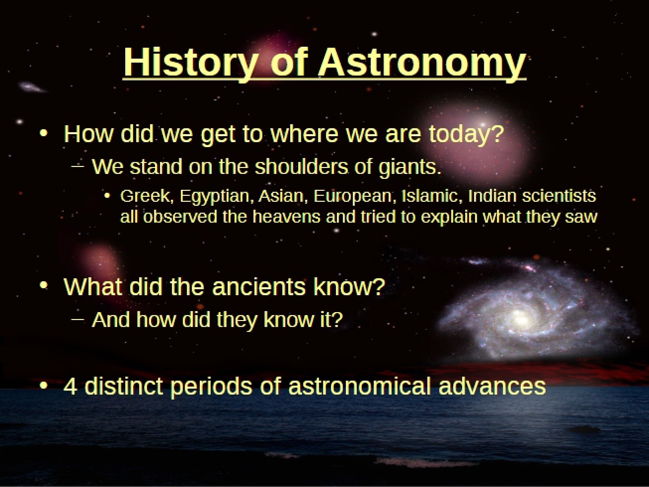 Astronomy Historical Overview