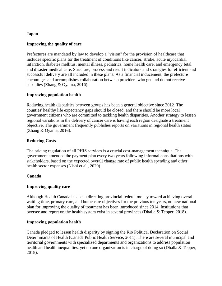 Healthcare Quality and Costs in Japan, Canada, and Denmark