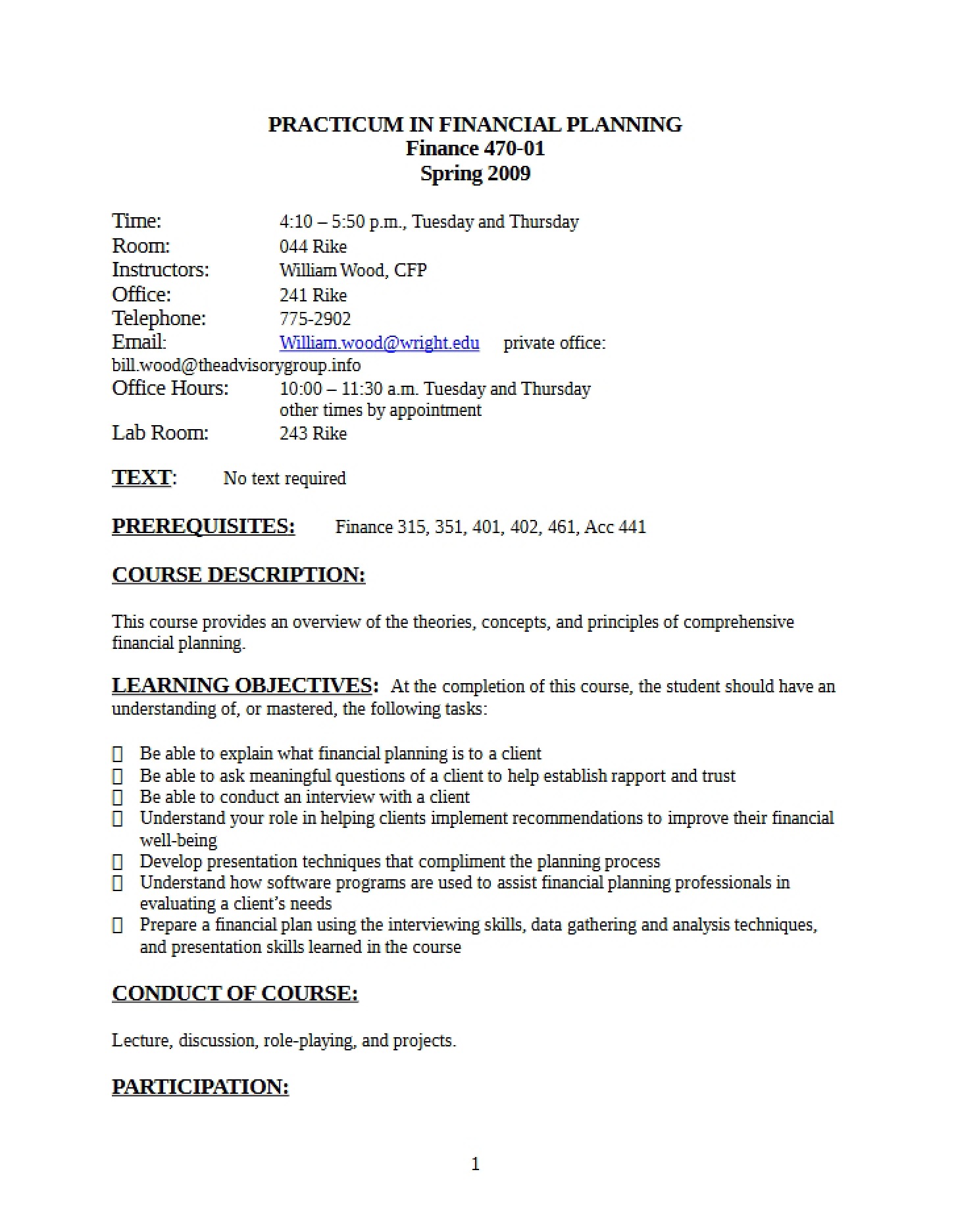 Course Syllabus