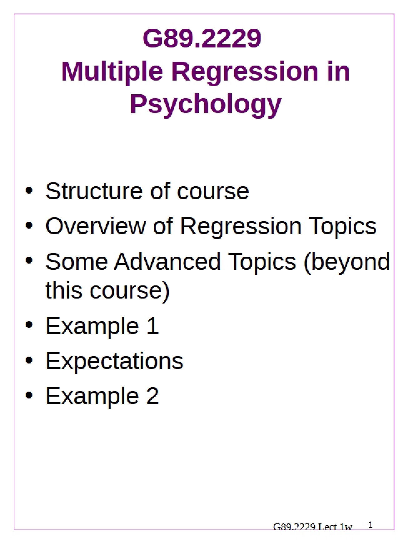 Psychological Multiple Regression
