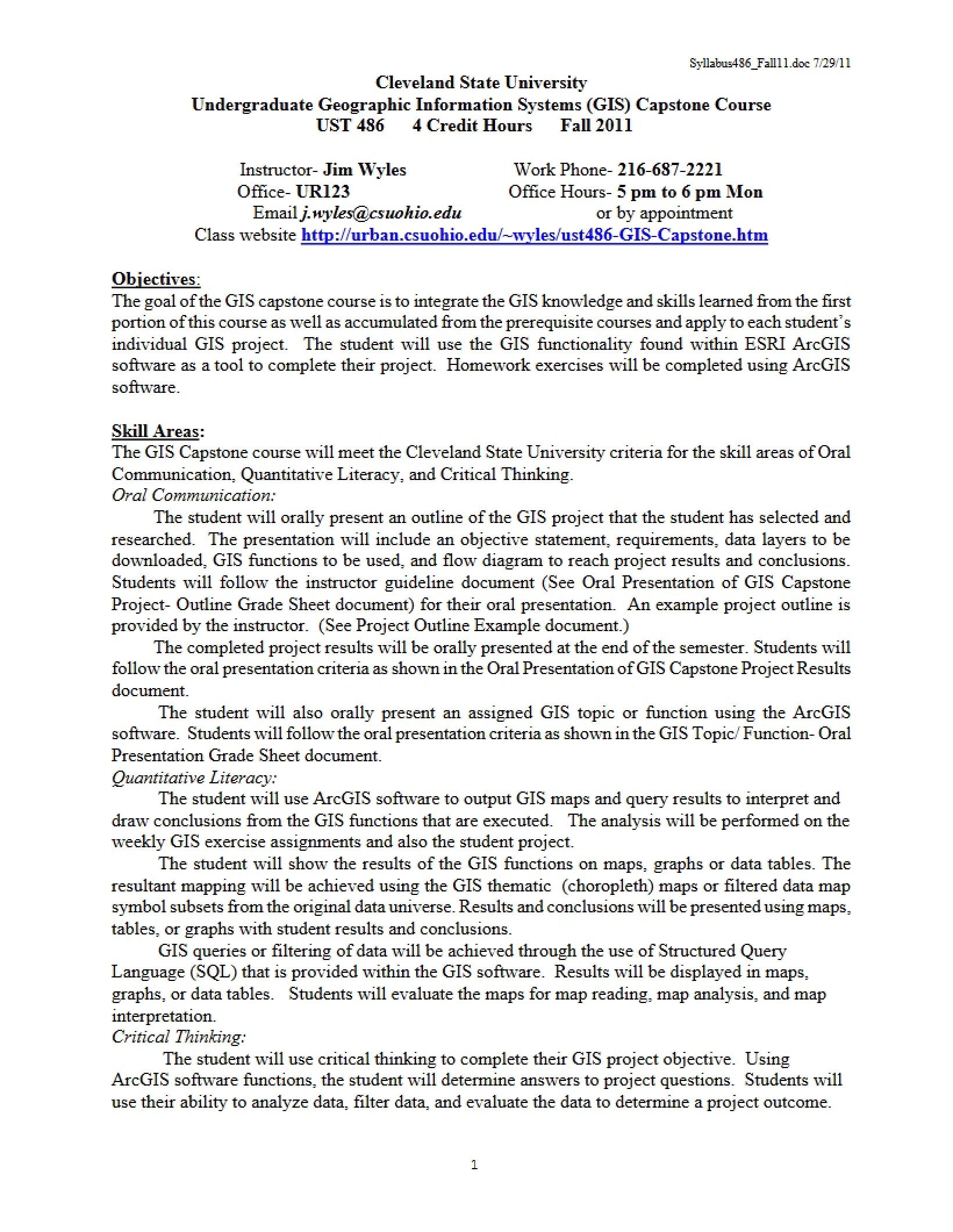 Capstone Seminar Course Guide