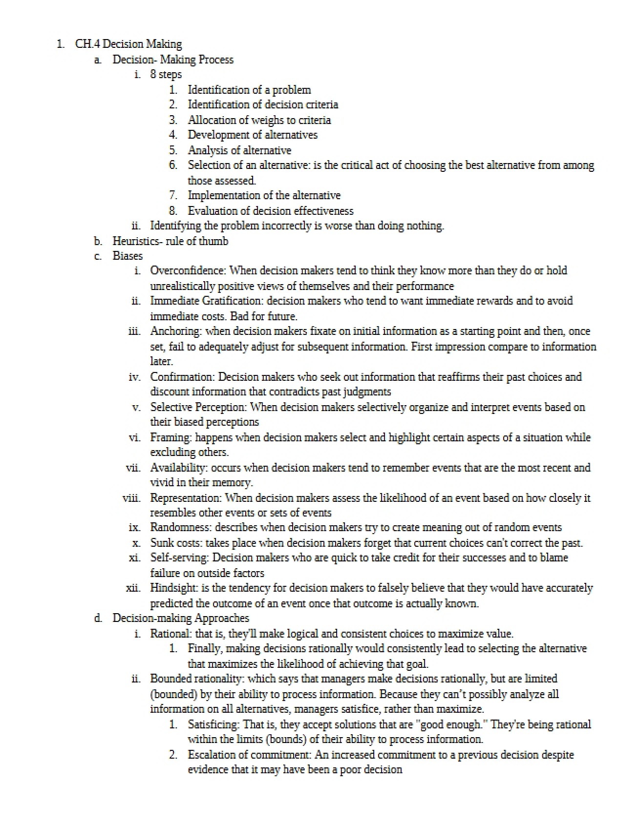 Management Survey Chapter 4