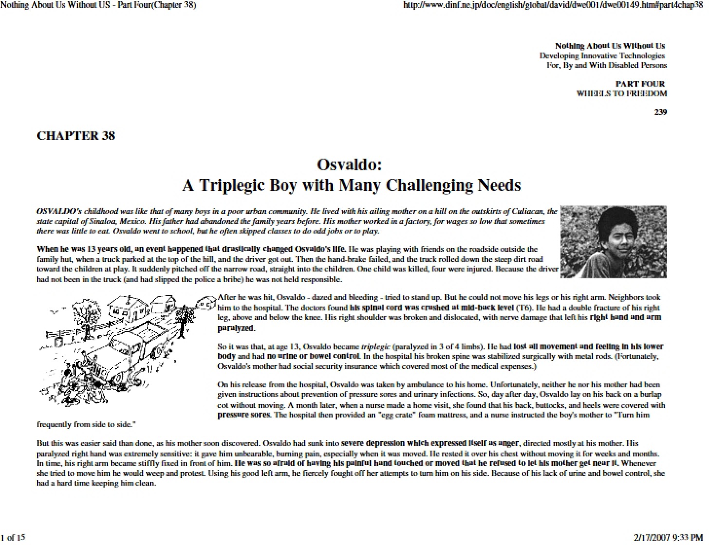 Triplegic Boy Addressing Challenging Needs