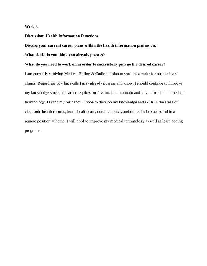 Medical Coding and Health Information Career Plans