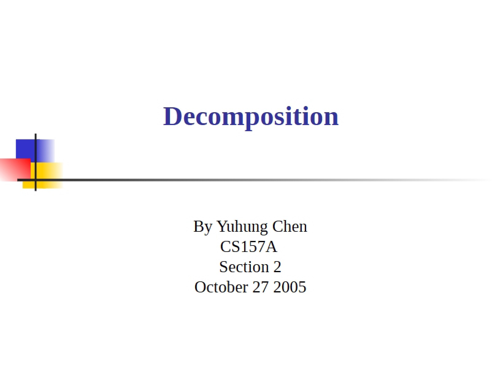 Data Decomposition