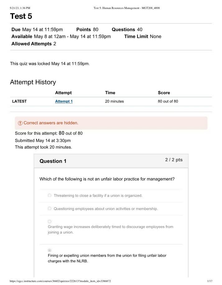 MGT208 - Test 5
