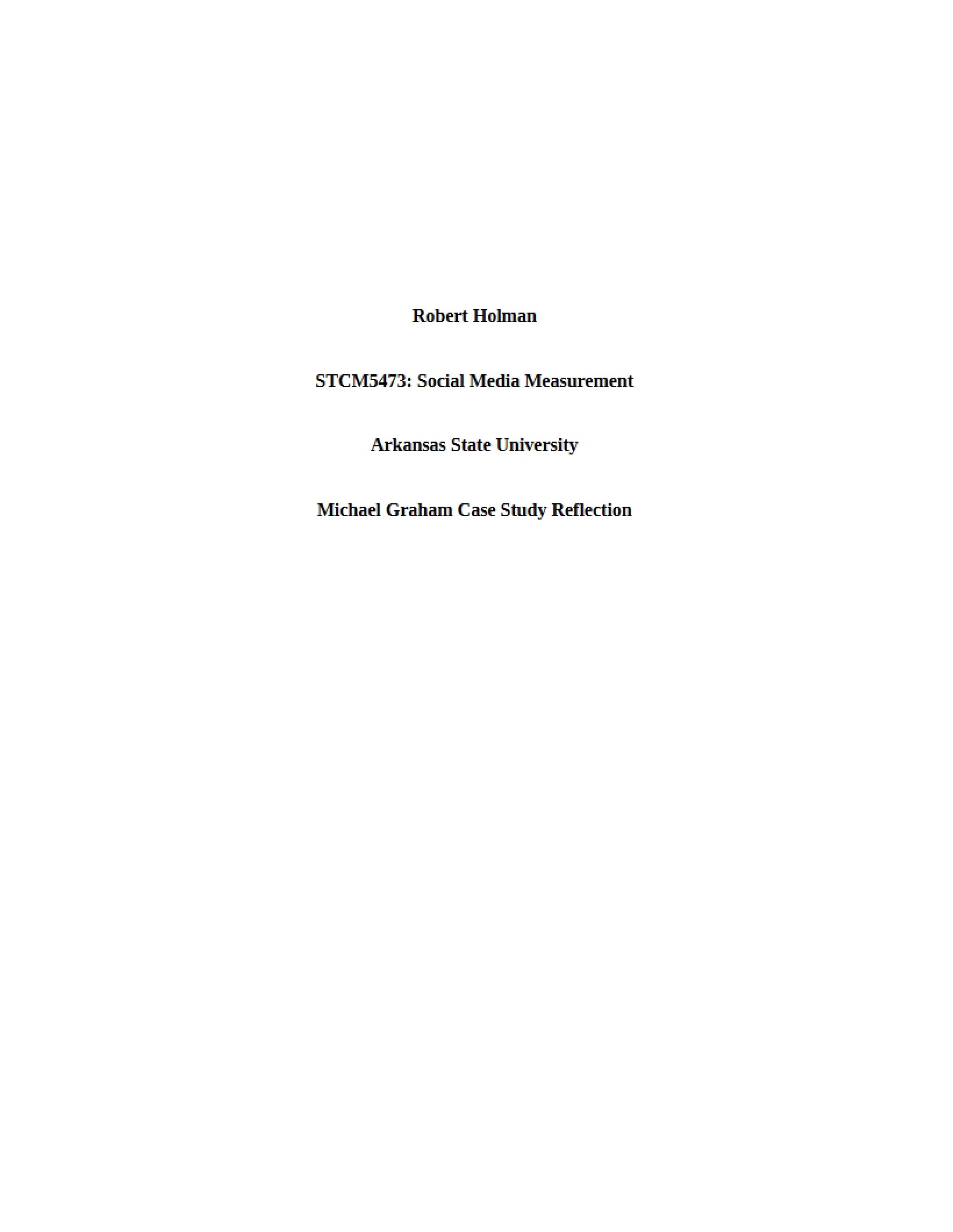 Case Study Analysis Michael Graham