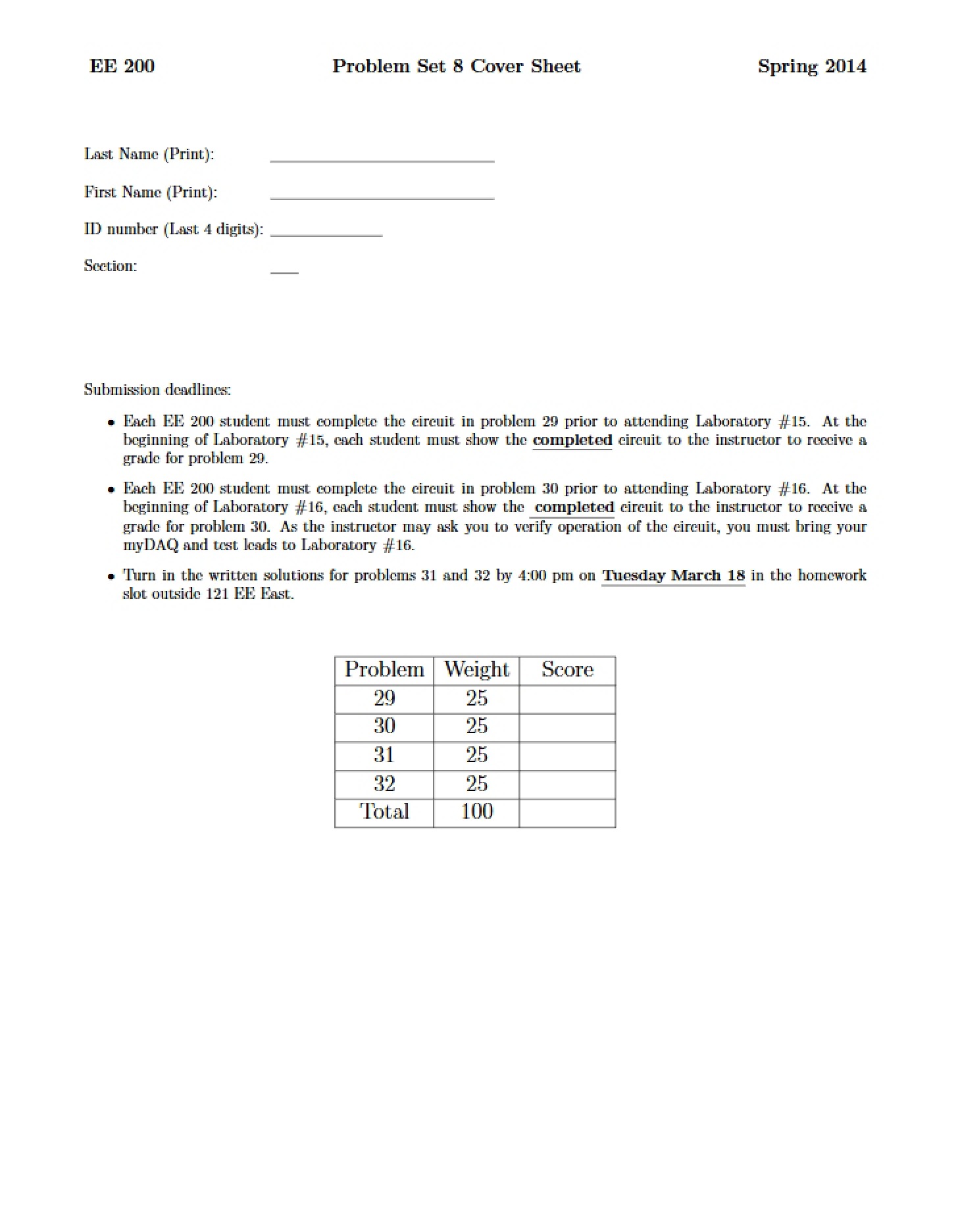 Problem Set 8