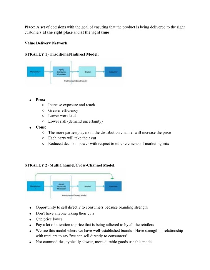 Notes for Marketing Exam